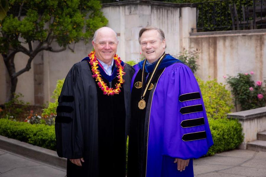 President Gayle D. Beebe and retiring trustee Roy Goble